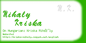 mihaly kriska business card